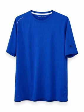 Peter Millar Performance Shirt Blue Short Sleeve XXL UPF 50+ Stretch Athletic